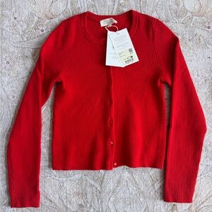 Kylie Ribbed Button-Up Cardigan - L